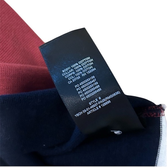 Aritzia Lomu Polo Long Sleeve Striped Top - Cordovan /Admiral size XL - Picture 7 of 11